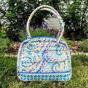 Vera Bradley Capri Blue Quilted Lola Bowler Satchel, Retired (Spring 2007)